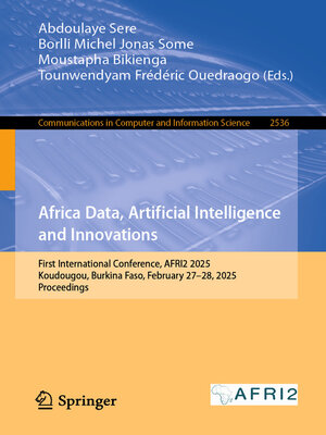 cover image of Africa Data, Artificial Intelligence and Innovations